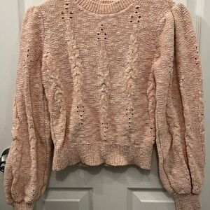 Gentle Fawn Pink Cable Knit Sweater